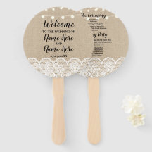 Rustikaler Burlap Lights Hochzeitsfan