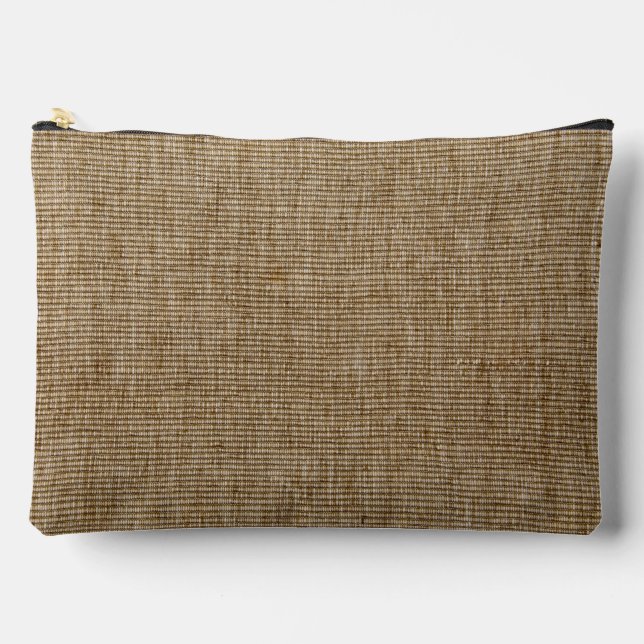 Rustikaler Burlap Naturempuls Zubehör Pouch Zubehörtasche (Vorderseite)