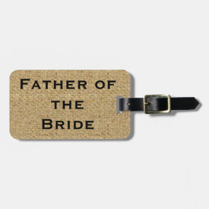 Rustikaler Burlap Vater des Bride-Gepäckanhängers Gepäckanhänger