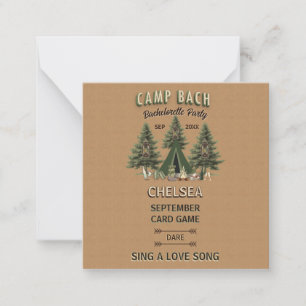 Rustikaler Camp Bach Junggeselinnen-Abschied Dare  Mitteilungskarte