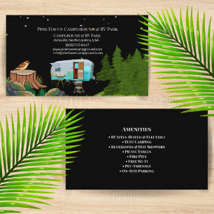 Rustikaler Campingplatz RV Park Außenlayout Visitenkarte