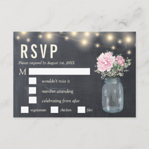 Rustikaler Chalkboard Peony Floral Mason UAWG me Einladung