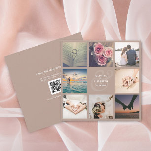 Rustikaler Champagner Ampere und Foto Collage Wedd Save The Date