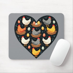 Rustikaler Charme Cottagecore-Farm-Hühner-Muster Mousepad