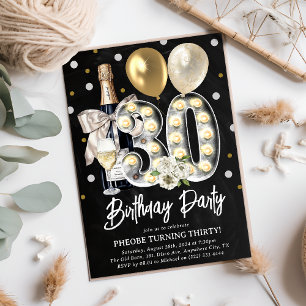 Rustikaler Chic 30. Geburtstag Einladung