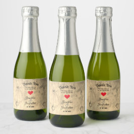 Rustikaler Chic Danke Hochzeit Mini Sparkling Wein