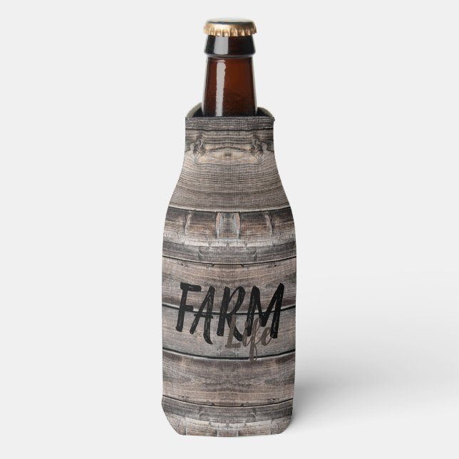 rustikaler Chic FARM LIFE in Skript Flaschenkühler (Flaschenvorderseite)