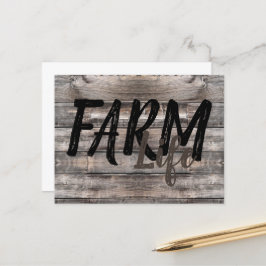 Rustikaler Chic FARM LIFE | Postkarte