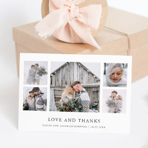 Rustikaler Chic   Foto Grid Wedding Dankeskarte
