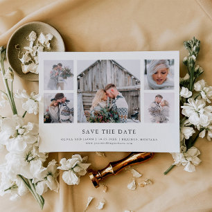 Rustikaler Chic   Foto Grid Wedding Save the Date Magneteinladung