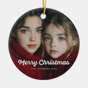 Rustikaler Chic Frohe Weihnachten Design Keramik Ornament