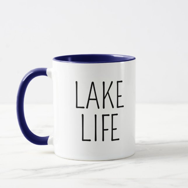 Rustikaler Chic Lake Life Seebungalow Tasse (Links)