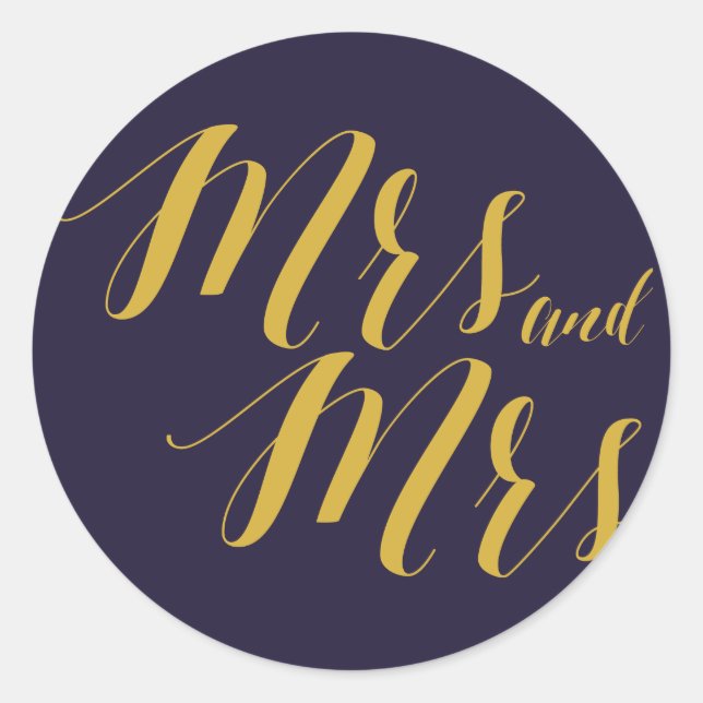 Rustikaler Chic Lesbian Wedding Round Sticker (Vorderseite)