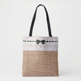 Rustikaler Chic Polka Dot Tote Bag