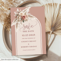 Rustikaler Chic Rosa Pampasgras-Bogen Save the Dat