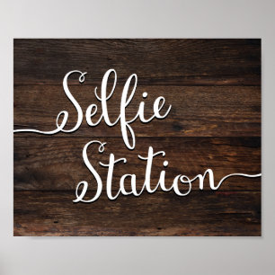 Rustikaler Chic SELFIE-STATION signieren Print Poster