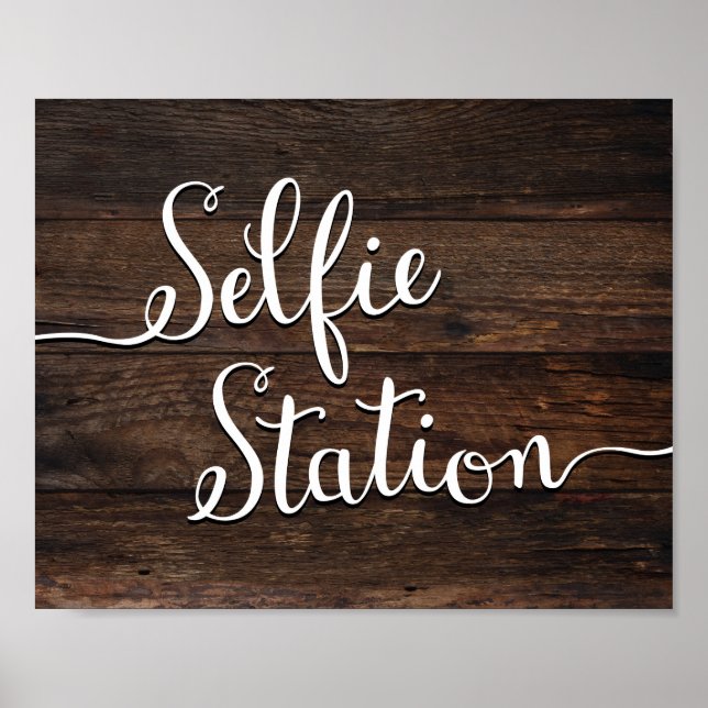 Rustikaler Chic SELFIE-STATION signieren Print Poster (Vorne)