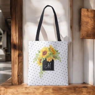 Rustikaler Chic Sonnenblumen und Punkte mit Monogr