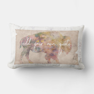 rustikaler Chic und eigene Bisonkunst Lendenkissen