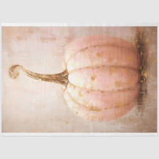 Rustikaler Chic Vintage Rosa Kürbis-Decoupage Seidenpapier