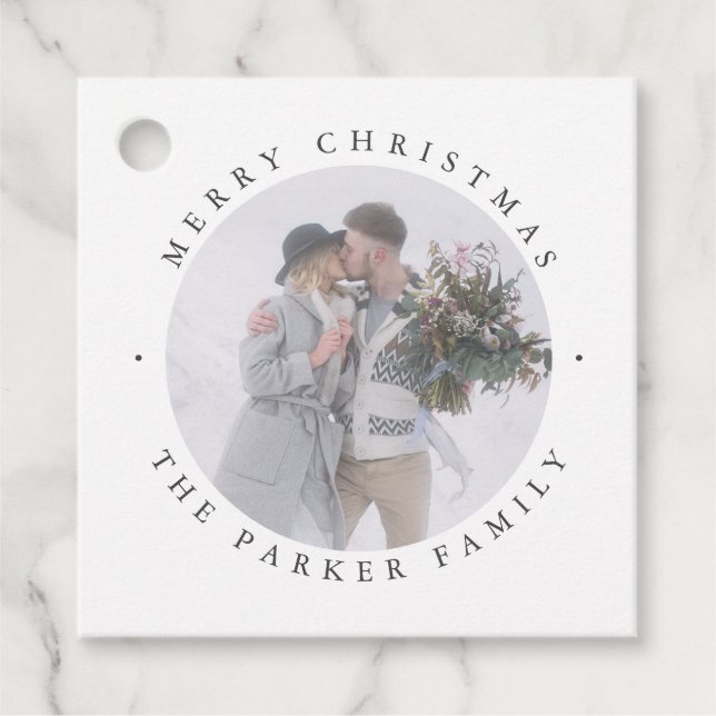 Rustikaler Chic | Weihnachten im Foto Geschenkanhänger (Vorderseite)