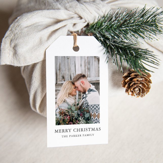 Rustikaler Chic | Weihnachtsfeiertag im Foto Geschenkanhänger (A simple and stylish photo gift tag for the holidays)