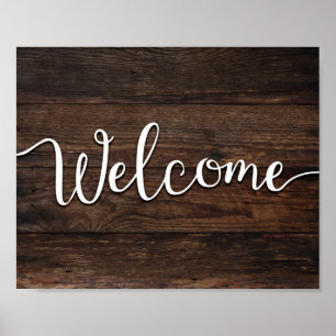Rustikaler Chic WELCOME-Unterschrift Print Poster
