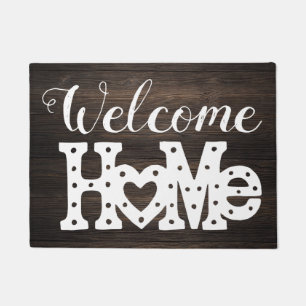 Rustikaler Chic "Welcome Zuhause" Holzeffekt Fußmatte