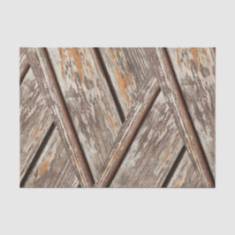 Rustikaler Chic Zickzack Geometric Holztextur Seidenpapier