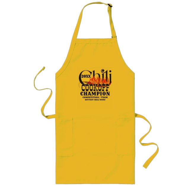 Rustikaler Chili Cook Off Teamsieger Champion Lange Schürze (Vorne)