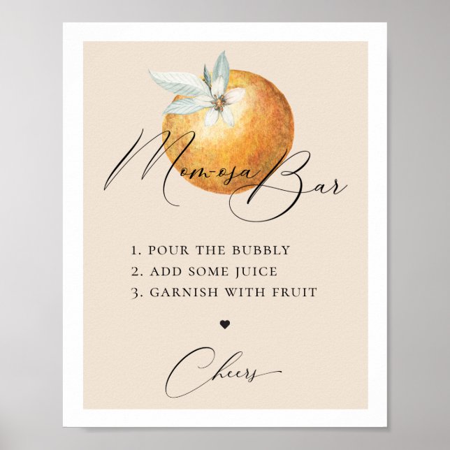 Rustikaler Citrus Orange Mama osa Bar Poster (Vorne)