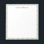 Rustikaler Cotgore Wasserfarben - Blumengesteck na Notizblock<br><div class="desc">Bleibe stilvoll mit diesem personalisierten Notizblock mit einem zarten Blumenrand und elegantem Aufdruck. Dieses Notizblock eignet sich ideal zum Zusammenfügen von Notizen, Aufgabenlisten oder Erinnerungen und verleiht Ihrem Schreibtisch oder Arbeitsplatz eine Touch von Charme. Ideal als Geschenk für sich selbst oder einen geliebten Menschen, kombiniert es Praktikabilität mit einem schönen,...</div>