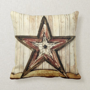 Rustikaler Country Western Star Bard Wood Throw Ki Kissen