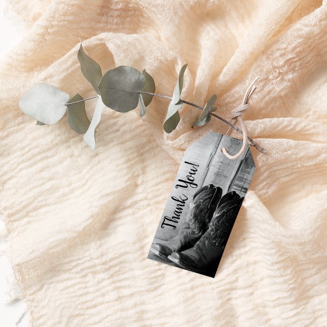 Rustikaler Cowboy Boots Western Gastgeschenk Hochz Geschenkanhänger (Von Creator hochgeladen)