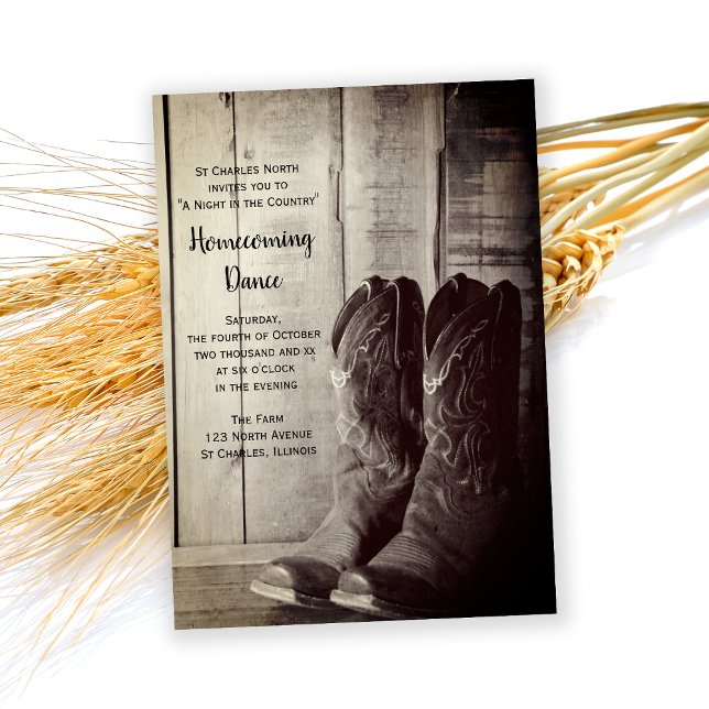 Rustikaler Cowboy stimuliert Homecoming Dance Einladung (Von Creator hochgeladen)