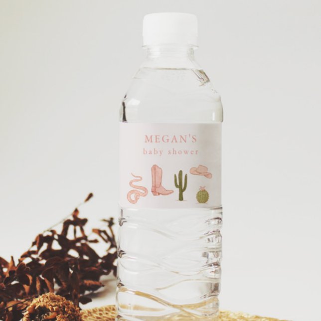 Rustikaler Cowgirl-Western Wasserflaschenetikett (Von Creator hochgeladen)