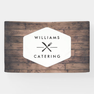 Rustikaler Crossgabel-Knife-Logo II-Catering Banner