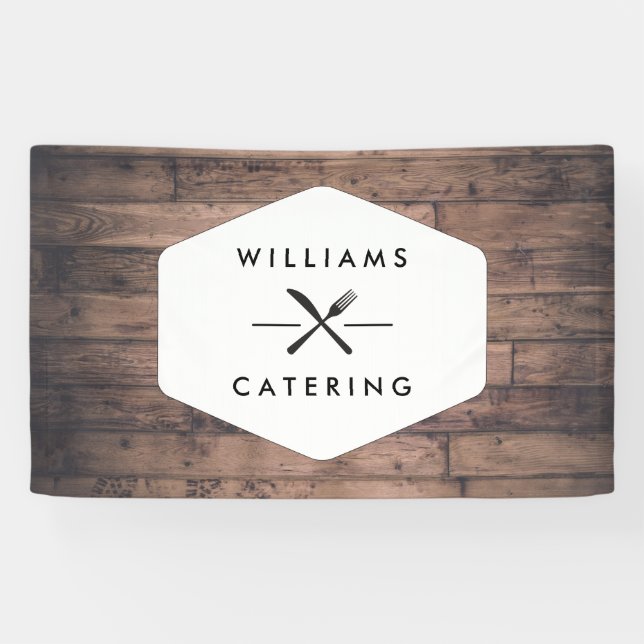 Rustikaler Crossgabel-Knife-Logo II-Catering Banner (Horizontal)