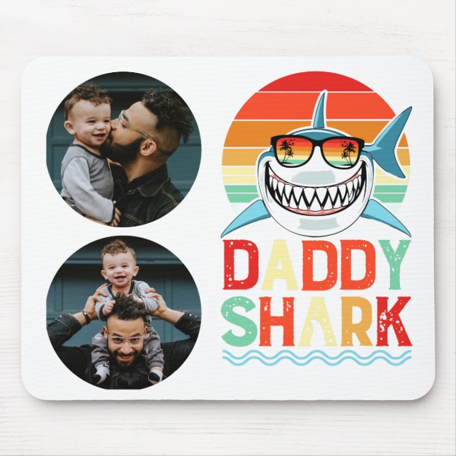 Rustikaler Daddy Shark Vatertag  Mousepad (Vorne)