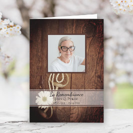 Rustikaler Daisy and Horse Bit Western Beerdigung  Programm