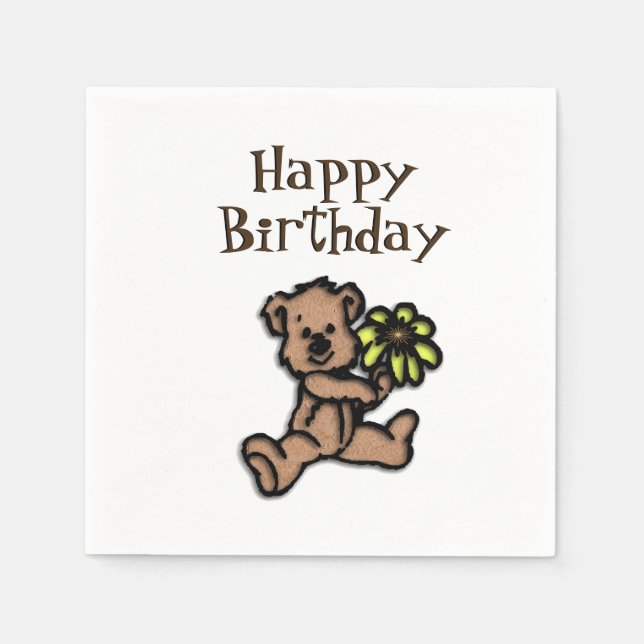 Rustikaler Daisy Bar Geburtstag Serviette (Vorderseite)