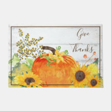 Rustikaler Dank an Sonnenblumen und Pumpkin