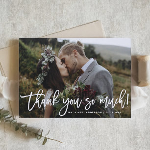 Rustikaler Dank für die Hochzeit von Skript-Foto Dankeskarte