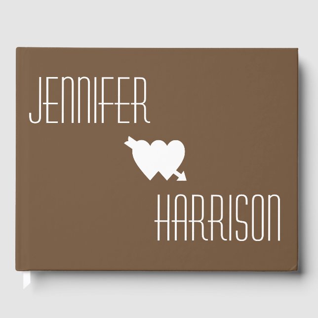 Rustikaler dunkelbrauner Holzzaun im Landstil Gästebuch (Vorderseite)