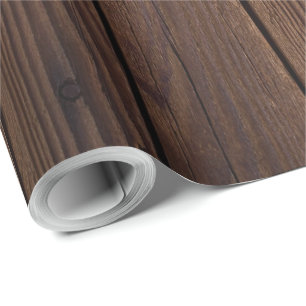 Rustikaler dunkelbrauner Holzzaun im Landstil Geschenkpapier