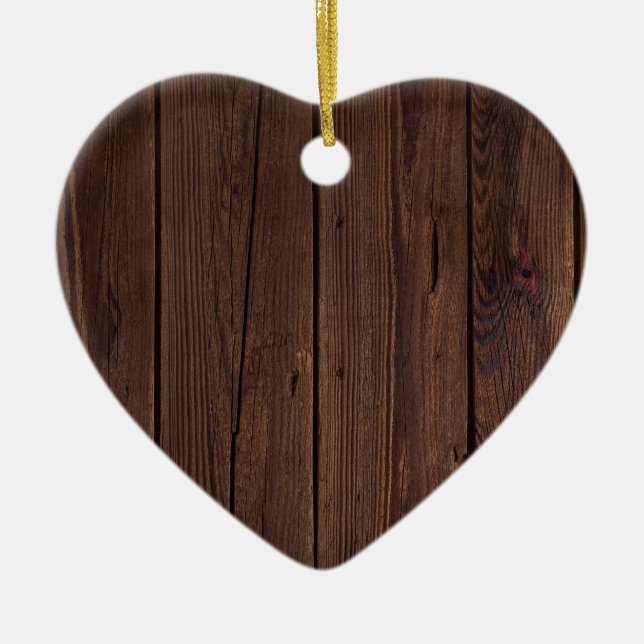 Rustikaler dunkelbrauner Holzzaun im Landstil Keramikornament (Vorne)