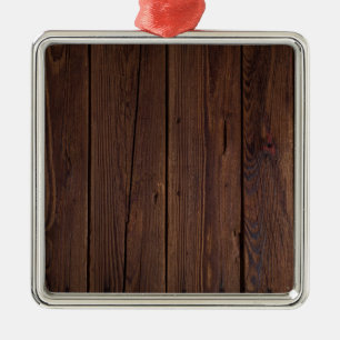 Rustikaler dunkelbrauner Holzzaun im Landstil Ornament Aus Metall