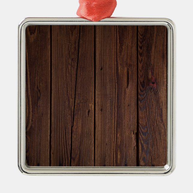 Rustikaler dunkelbrauner Holzzaun im Landstil Ornament Aus Metall (Vorne)