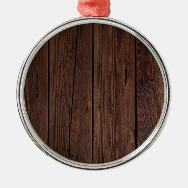 Rustikaler dunkelbrauner Holzzaun im Landstil Ornament Aus Metall (Vorne)