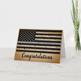 Rustikaler, dünner Grau-Line-Referent Karte